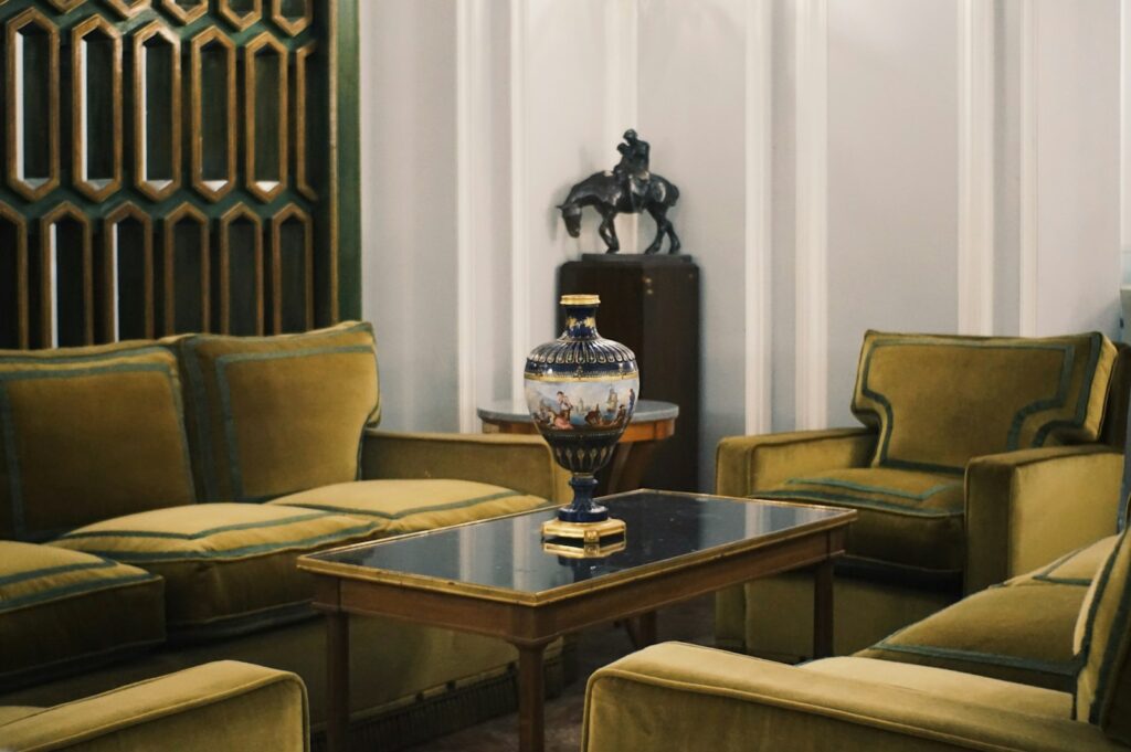 Elegant art deco interior design living room